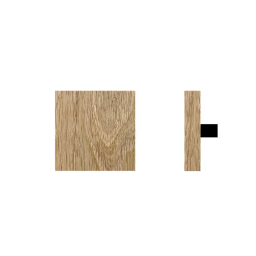 Single T03 Timber Entrance Pull Handle, American White Oak, 150mm x 150mm x Projection 68mm, Coated in Raw Timber (ready to stain or paint) in White Oak / Powder Coat
