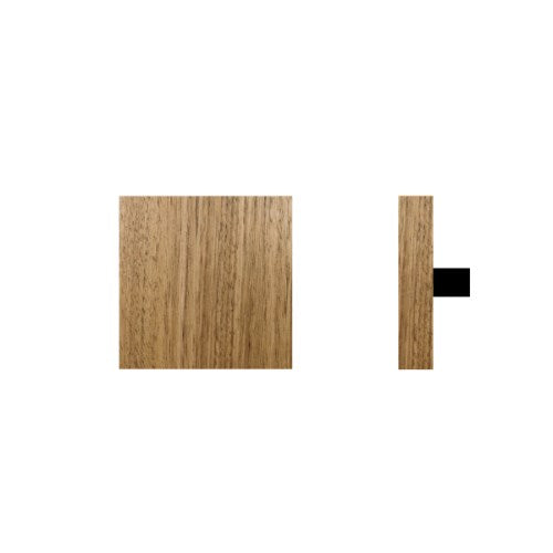 Single T03 Timber Entrance Pull Handle, Tasmanian Oak, 150mm x 150mm x Projection 68mm, Coated in Raw Timber (ready to stain or paint) in Tasmanian Oak / Powder Coat