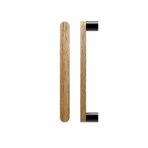 Single T05 Timber Entrance Pull Handle, Tasmanian Oak, CTC800mm, H832mm x W32mm x D19mm x Projection 57mm, Coated in Raw Timber (ready to stain or paint) in Tasmanian Oak / Powder Coat