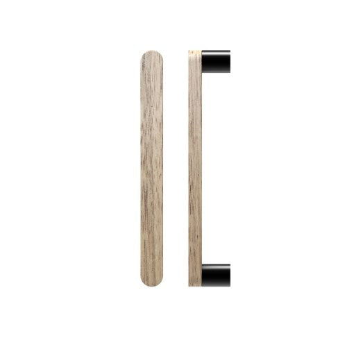 Single T05 Timber Entrance Pull Handle, Victorian Ash, CTC800mm, H832mm x W32mm x D19mm x Projection 57mm, Coated in Raw Timber (ready to stain or paint) in Victorian Ash / Powder Coat