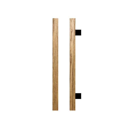 Single T06-25 Timber Entrance Pull Handle, Tasmanian Oak, CTC600mm, H800mm x 25mm x 25mm x Projection 70mm, Coated in Raw Timber (ready to stain or paint) in Tasmanian Oak / Powder Coat