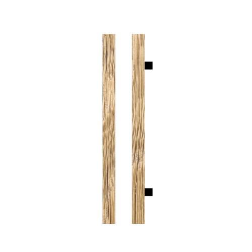Single T07 Timber Entrance Pull Handle, American White Oak, CTC800mm, H1000mm x 40mm x 40mm x Projection 85mm, Coated in Raw Timber (ready to stain or paint) in White Oak / Powder Coat