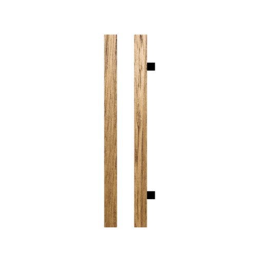 Single T07 Timber Entrance Pull Handle, Tasmanian Oak, CTC800mm, H1000mm x 40mm x 40mm x Projection 85mm, Coated in Raw Timber (ready to stain or paint) in Tasmanian Oak / Powder Coat