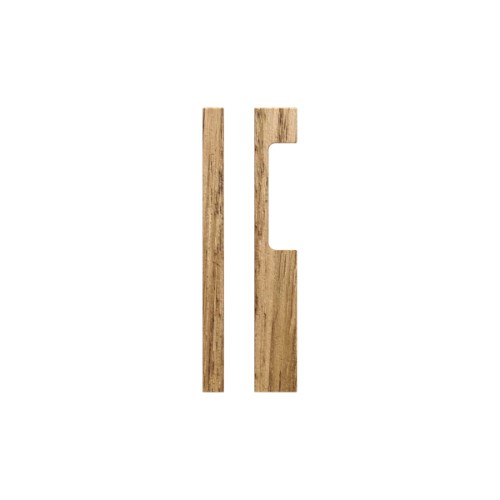Single T09 Timber Entrance Pull Handle, Tasmanian Oak, CTC 400. H450mm x W30mm x D60mm, Coated in Raw Timber (ready to stain or paint) in Tasmanian Oak
