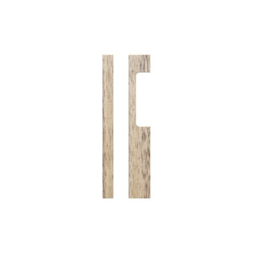 Single T09 Timber Entrance Pull Handle, Victorian Ash, CTC 400. H450mm x W30mm x D60mm, Coated in Raw Timber (ready to stain or paint) in Victorian Ash