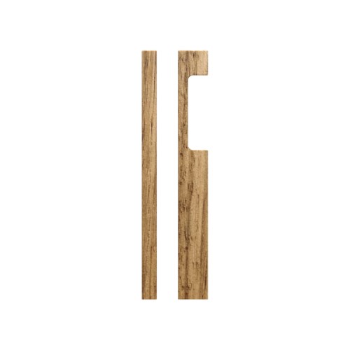 Single T09 Timber Entrance Pull Handle, Tasmanian Oak, CTC 500. H550mm x W30mm x D60mm, Coated in Raw Timber (ready to stain or paint) in Tasmanian Oak