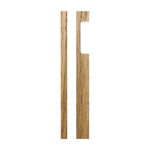 Single T09 Timber Entrance Pull Handle, Tasmanian Oak, CTC 600. H650mm x W30mm x D60mm, Coated in Raw Timber (ready to stain or paint) in Tasmanian Oak