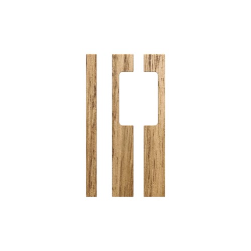Pair T09 Timber Entrance Pull Handle, Tasmanian Oak, CTC 400. Back to Back Pair, H450mm x W30mm x D60mm, Coated in Raw Timber (ready to stain or paint) in Tasmanian Oak
