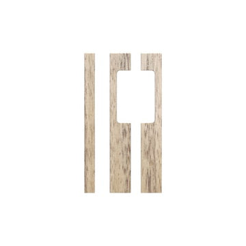 Pair T09 Timber Entrance Pull Handle, Victorian Ash, CTC 400. Back to Back Pair, H450mm x W30mm x D60mm, Coated in Raw Timber (ready to stain or paint) in Victorian Ash