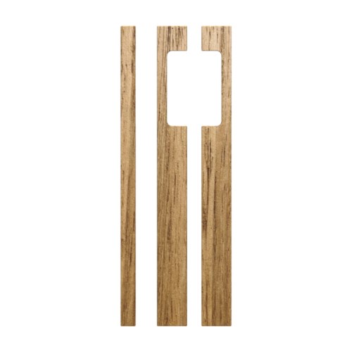 Pair T09 Timber Entrance Pull Handle, Tasmanian Oak, Back to Back Pair, CTC 600. H650mm x W30mm x D60mm, Coated in Raw Timber (ready to stain or paint) in Tasmanian Oak