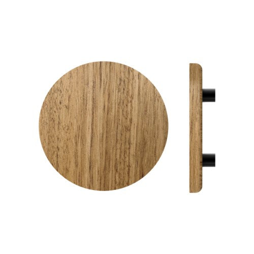 Single T11 Timber Entrance Pull Handle, Tasmanian Oak, Ø300mm x Projection 68mm, Coated in Raw Timber (ready to stain or paint) in Tasmanian Oak / Powder Coat