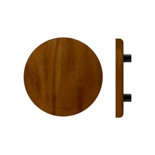 Single T11 Timber Entrance Pull Handle, American Walnut, Ø300mm x Projection 68mm, Coated in Raw Timber (ready to stain or paint) in Walnut / Powder Coat
