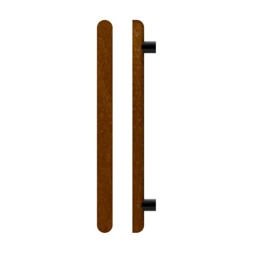Single T12 Timber Entrance Pull Handle, American Walnut, CTC800mm, H1000mm x Ø40mm x Projection 85mm, Coated in Raw Timber (ready to stain or paint) in Walnut / Powder Coat