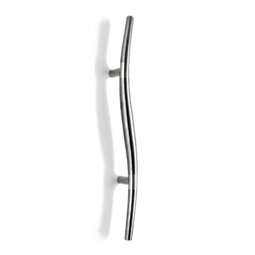 Arco Pull Handle, 300mm crs, 610mm o/a - Rear Fix in Satin Stainless Two Toned