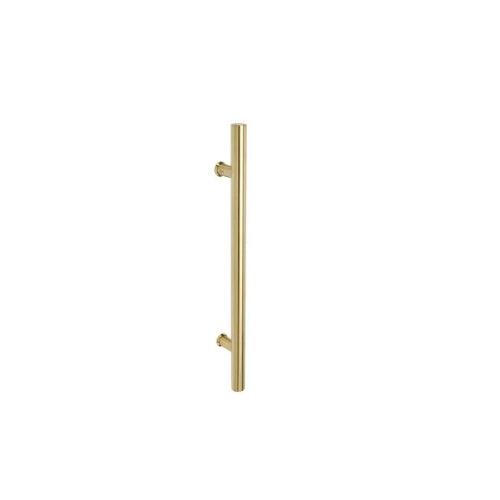 Round Profile Pull Handle, 600mm (400mm crs) - Back to back in Satin Brass