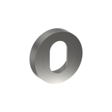 Cylinder Escutcheon, Round, Oval Punch, Stainless Steel, Ø52mm Two part 'A' type concealed fix. (Each) in Satin Stainless