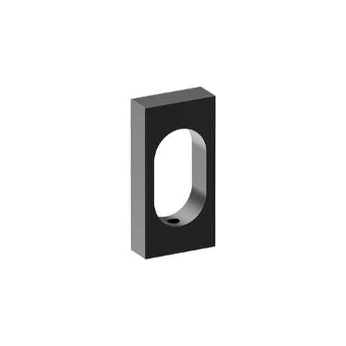 Cylinder Escutcheon, Rectangular, Oval Punch, Stainless Steel, 50 x 25mm. Concealed Fix. (Each) in Black
