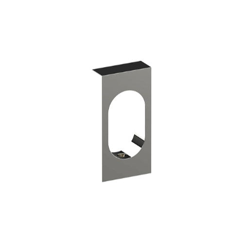 Cylinder Escutcheon, Rectangular, Oval Punch, Stainless Steel, 50 x 25mm. Concealed Fix. (Each) in Polished Stainless