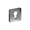 Cylinder Escutcheon, Square, Euro Punch, 52 x 52mm. Two part 'A' type concealed fix. (Each) in Polished Stainless