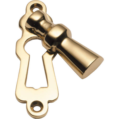 Escutcheon Covered Polished Brass H60xW20mm in Polished Brass