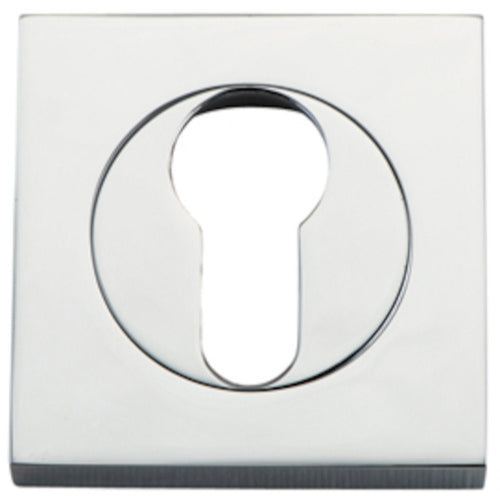 Escutcheon Euro Concealed Fix Square Pair Polished Chrome H52xW52xP10mm in Polished Chrome