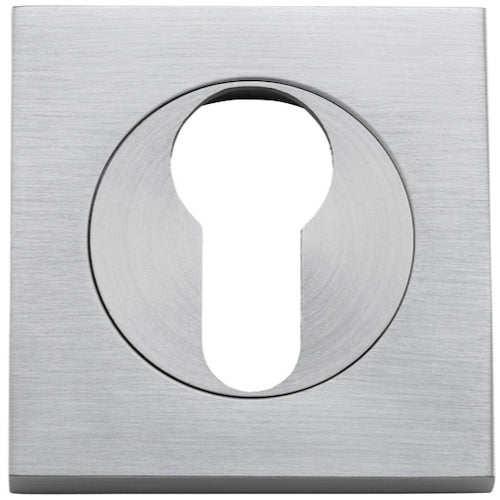 Escutcheon Euro Concealed Fix Square Pair Brushed Chrome H52xW52xP10mm in Brushed Chrome