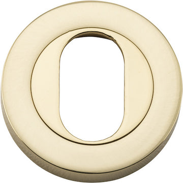 Escutcheon Oval Round Pair Polished Brass D52xP10mm in Polished Brass