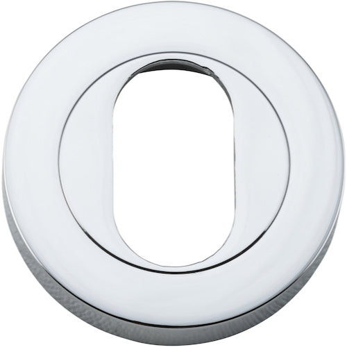 Escutcheon Oval Round Pair Polished Chrome D52xP10mm in Polished Chrome