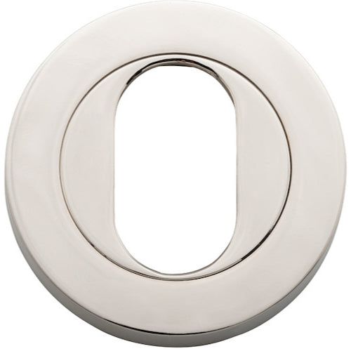 Escutcheon Oval Round Pair Polished Nickel D52xP10mm in Polished Nickel