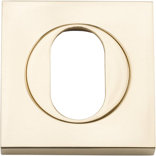 Escutcheon Oval Square Pair Polished Brass H52xW52xP10mm in Polished Brass