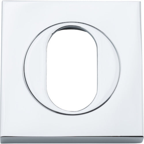 Escutcheon Oval Square Pair Polished Chrome H52xW52xP10mm in Polished Chrome