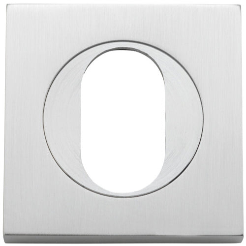 Escutcheon Oval Square Pair Brushed Chrome H52xW52xP10mm in Brushed Chrome