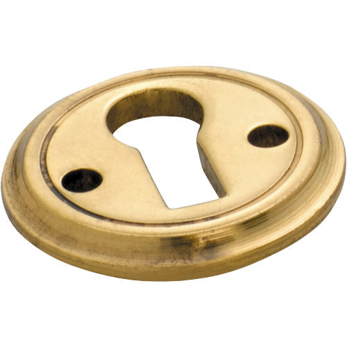 Cupboard Escutcheon Round Polished Brass D23mm in Polished Brass