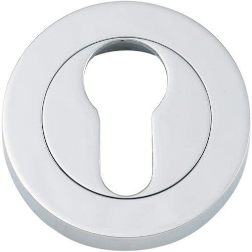Escutcheon Euro Concealed Fix Round Pair Polished Chrome D52xP10mm in Polished Chrome
