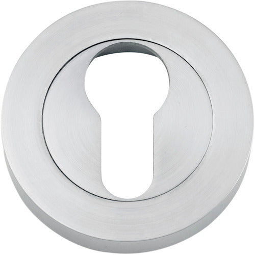 Escutcheon Euro Concealed Fix Round Pair Brushed Chrome D52xP10mm in Brushed Chrome