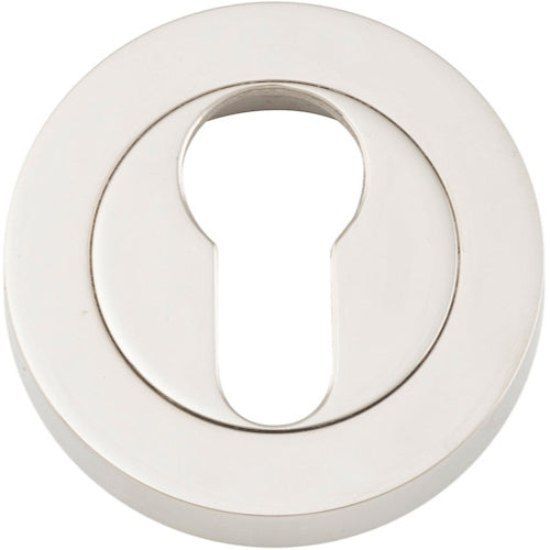 Escutcheon Euro Concealed Fix Round Pair Polished Nickel D52xP10mm in Polished Nickel