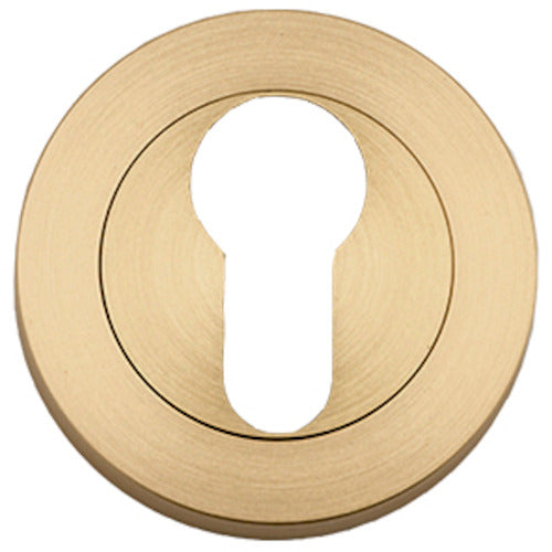 Escutcheon Euro Concealed Fix Round Pair Brushed Brass D52xP10mm in Brushed Brass