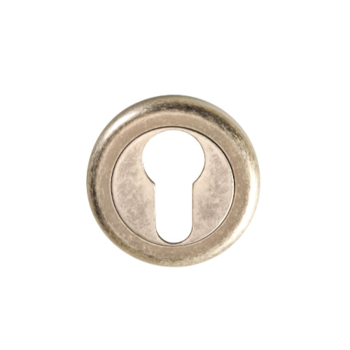 Winchester Escutcheon, Round (Pair) in Rustic Brass