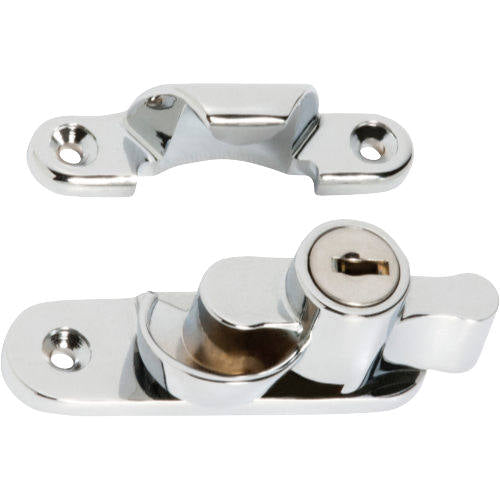 Sash Fastener Locking Zinc Alloy Chrome Plated L64xW20mm in Chrome Plated