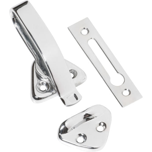 Hopper Window Fastener Chrome Plated L74xW39xP31mm in Chrome Plated