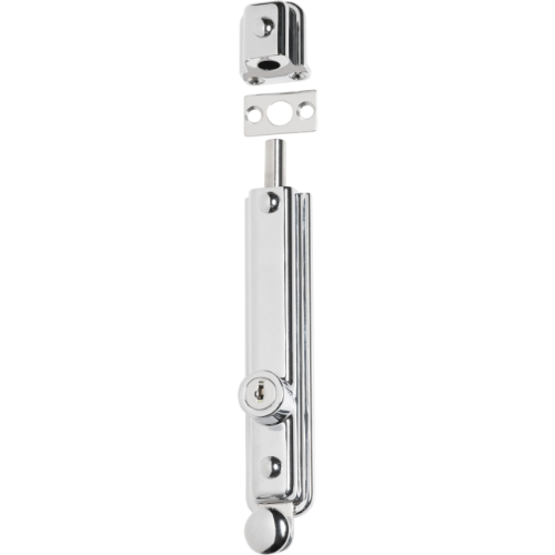Surface Bolt Locking Zinc Alloy Chrome Plated H150xW32xP35mm in Chrome Plated