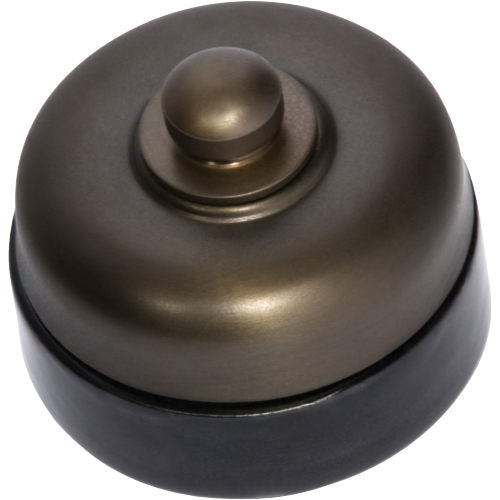 Fan Controller Black Porcelain Base Antique Brass D60xP48mm in Antique Brass/ Black