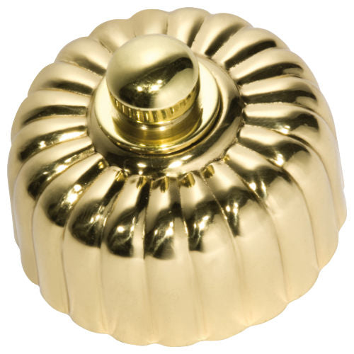 Fan Controller Fluted Polished Brass D55xP40mm in Polished Brass