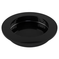Round, Sliding Door, Flush Pull Handle (Single). Solid Stainless Steel. 65mm dia (face) 54mm dia (rear). Invisible Fix (no screw holes) in Black PVD