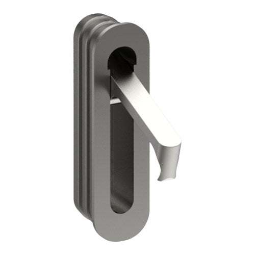 Sliding Door Edge Pull Handle, Round End, H70mm x W16mm x D19mm in Satin Nickel