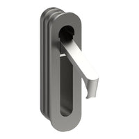 Sliding Door Edge Pull Handle, Round End, H70mm x W16mm x D19mm in Satin Nickel
