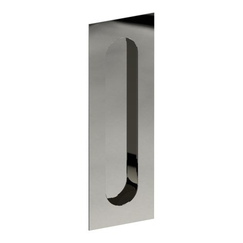 Rectangular, Sliding Door, Flush Pull Handle (Single). Solid Stainless Steel. Round End Finger Hole. 150mm x 50mm. Invisible Fix (no screw holes) in Polished Stainless