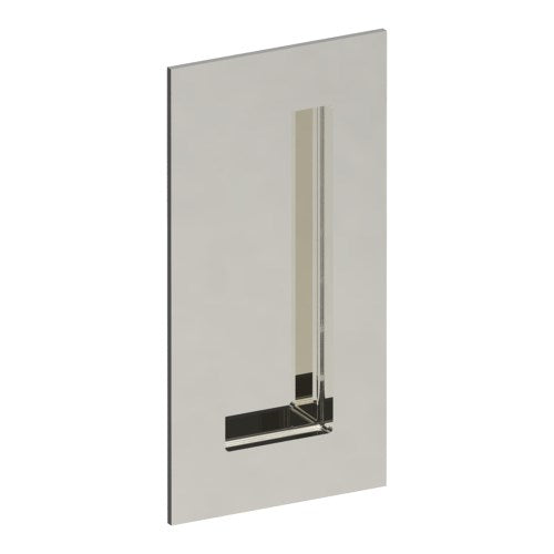 Rectangular, Sliding Door, Flush Pull Handle (Single). Solid Stainless Steel. Rectangular Finger Hole. 100mm x 50mm. Invisible Fix (no screw holes) in Polished Stainless