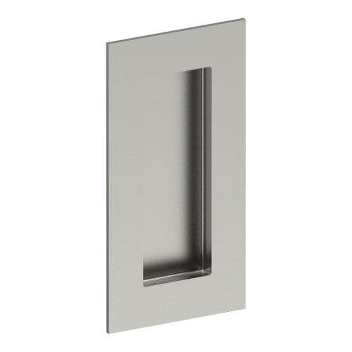 Rectangular, Sliding Door, Flush Pull Handle (Single). Solid Stainless Steel. Rectangular Finger Hole. 100mm x 50mm. Invisible Fix (no screw holes) in Satin Stainless