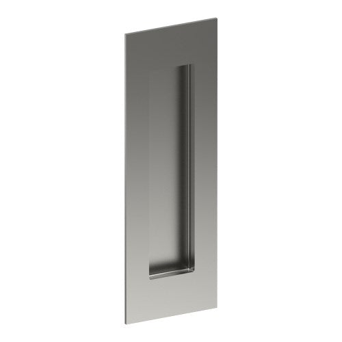 Rectangular, Sliding Door, Flush Pull Handle (Single). Solid Stainless Steel. Rectangular Finger Hole. 150mm x 50mm. Invisible Fix (no screw holes) in Satin Stainless